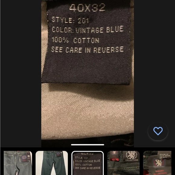 Karizma Collections  Men's Jeans Size 40/32 Vintage Blue Wash - Picture 14 of 16